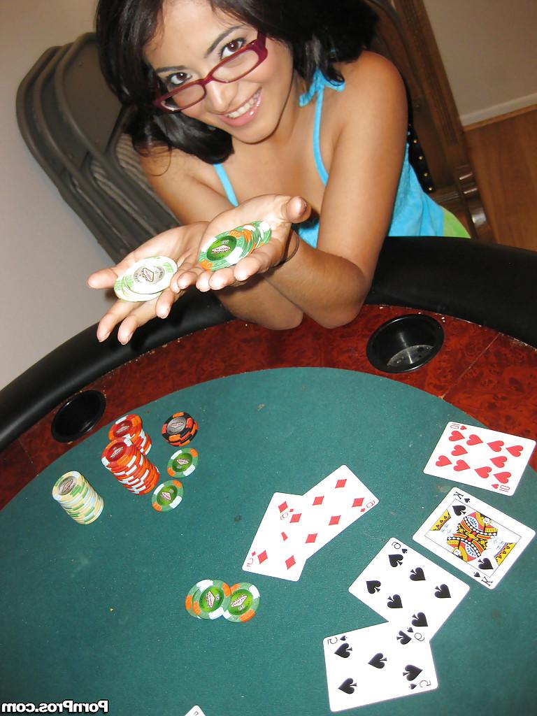 15P Latina babe in glasses Andrea Kelly strips to expose her slender body