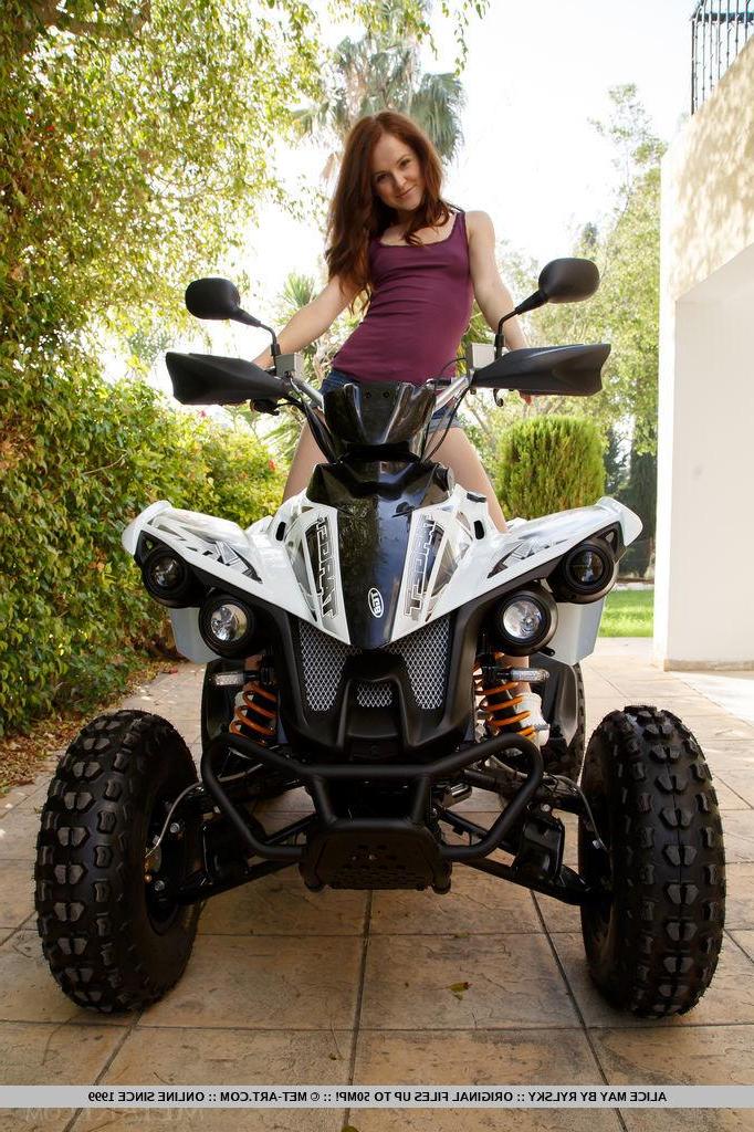 18P Redhead teen Alice May gives you her tight pussy on an ATV