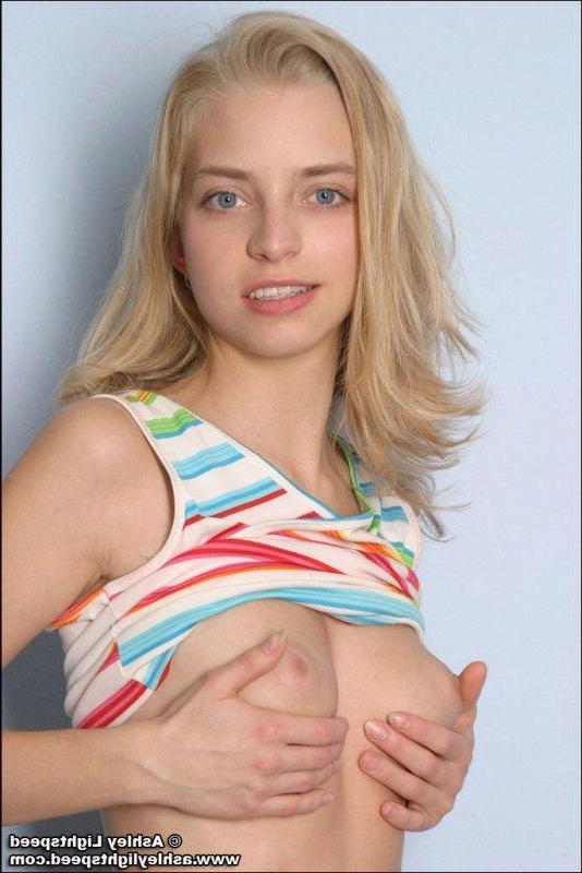 15P Ashley gets topless in her panties