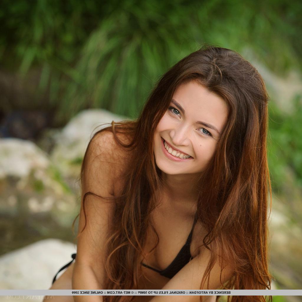 17P Beautiful girl Berenice strips out of her string bikini and offers you her tight pussy