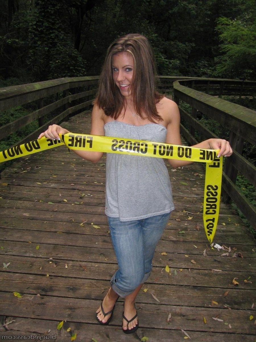 15P Pictures of Blueyed Cass getting kinky with the crime scene tape