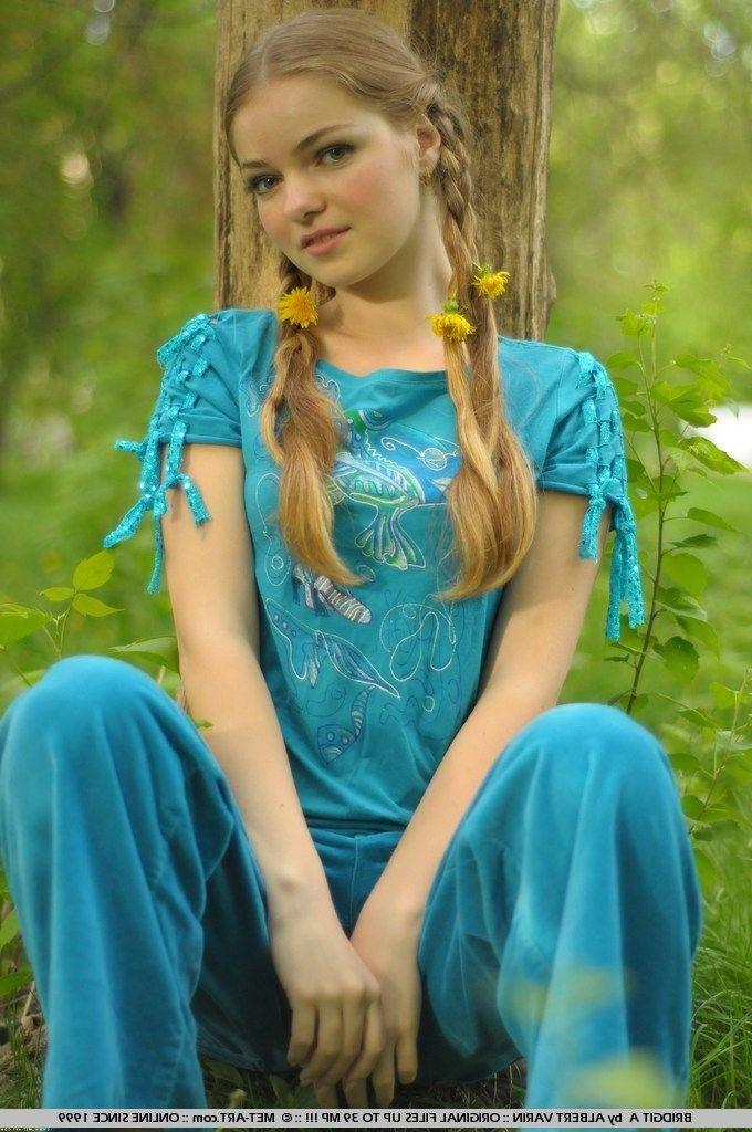 19P Pictures of Bridgit A wearing only her pigtails