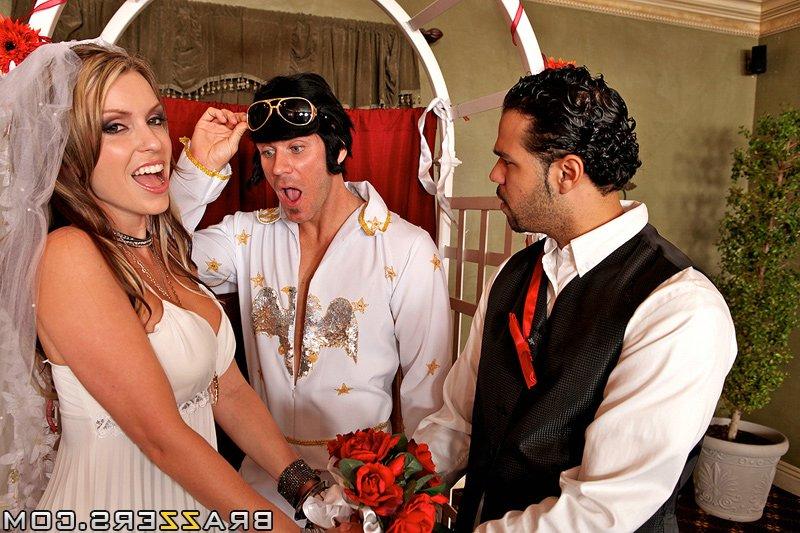 14P Lustful bride in white stockings Courtney Cummz gets cocked up