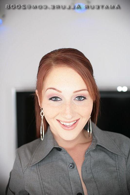 16P Cute redhead teen posing gives head and eats semen