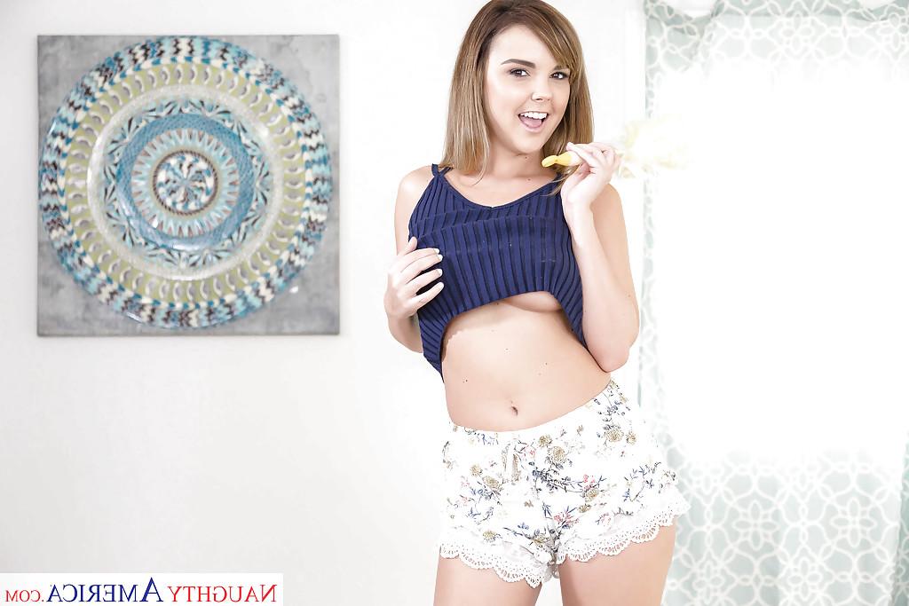 16P Sweet solo model Dillion Harper exposing firm all natural tots and juicy ass