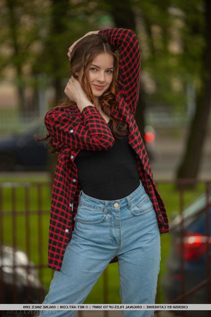 18P Brunette teen Cherish strips nude for you in "Tarni"