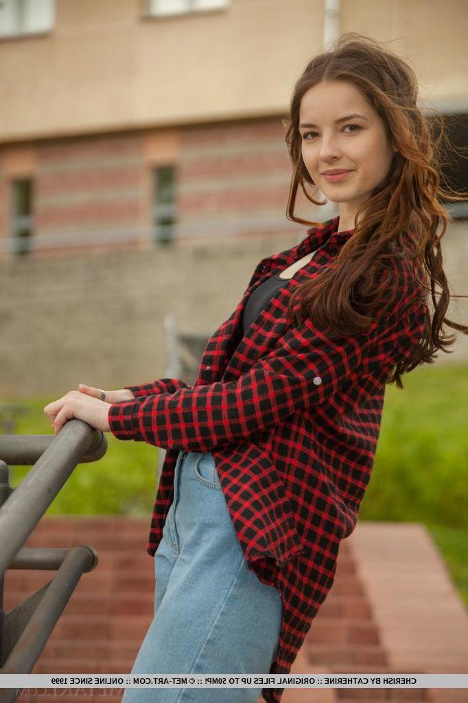 18P Brunette teen Cherish strips nude for you in "Tarni"