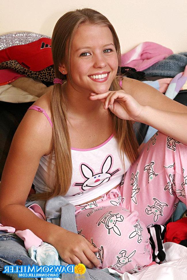 16P Super cutie Dawson strips out of her pajamas