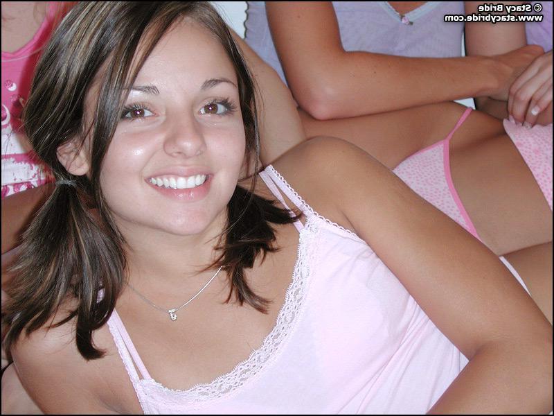 20P Pictures of six hot teen coeds getting naked together