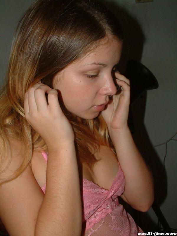 15P Emily 18 in a cute pink nighty