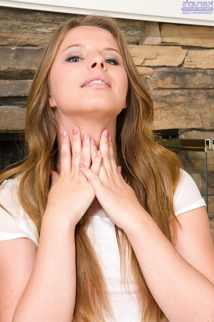 16P Barely legal cutie Jillian Janson posing topless in white underwear