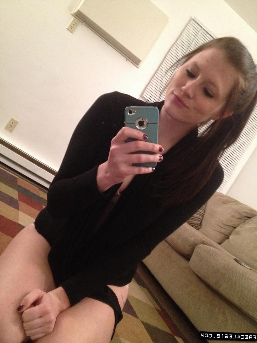 12P Freckles 18 sends you some hot selfies with her phone