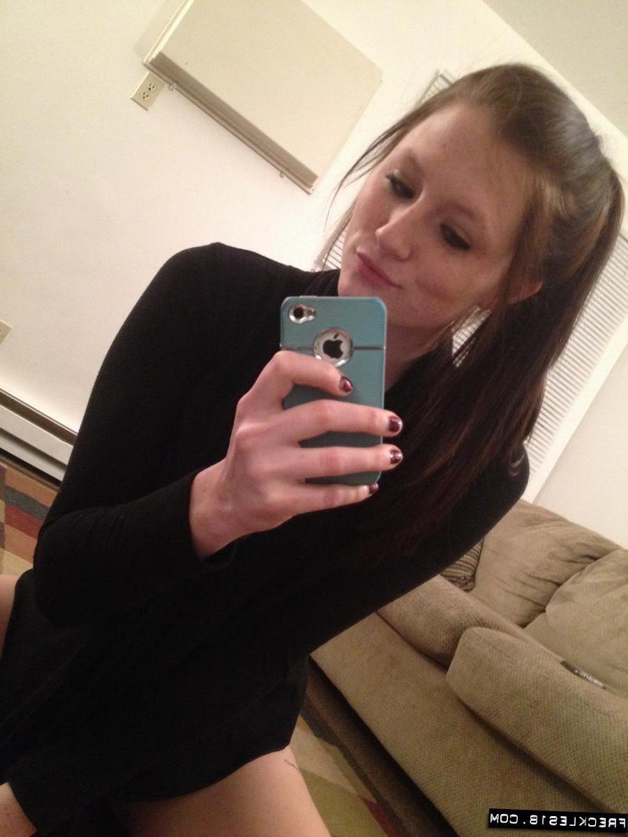 12P Freckles 18 sends you some hot selfies with her phone