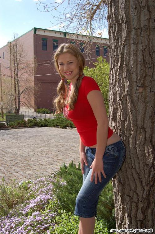 15P Busty coed Gemini slips out of her top to reveal her perfect breasts