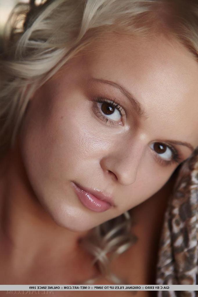 18P Blonde girl Gia C strips naked and spreads for you