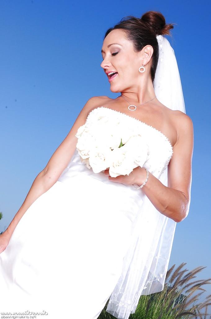 16P Naughty bride in white nylon stockings Michelle Lay stripping