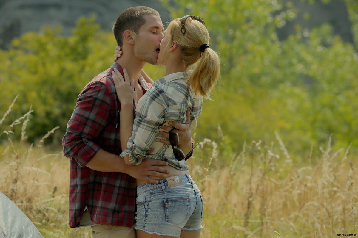 16P Blonde beauty Izzy Delphine enjoys some hot sex on a camping trip