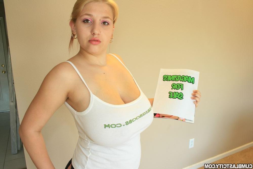 16P Chubby teen blonde uncovering her massive flabby knockers