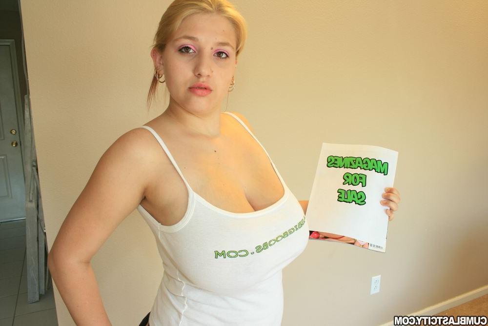 16P Chubby teen blonde uncovering her massive flabby knockers