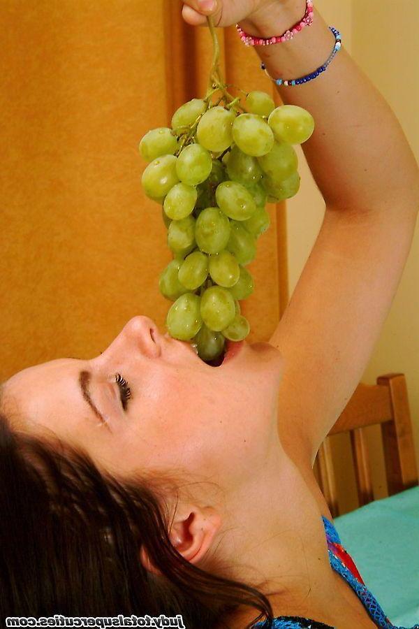 20P Pictures of teen cutie Judy getting kinky with the grapes
