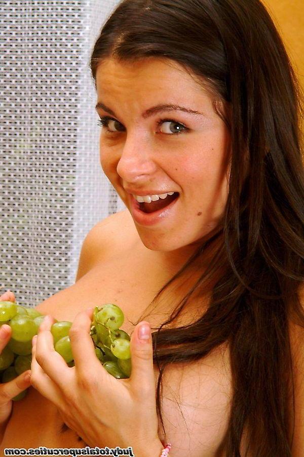 20P Pictures of teen cutie Judy getting kinky with the grapes