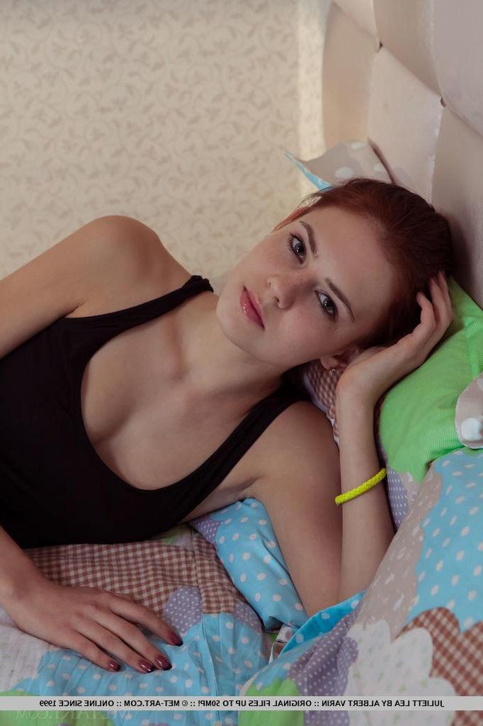 18P Pretty redhead teen Juliett Lea gets naked for you in bed