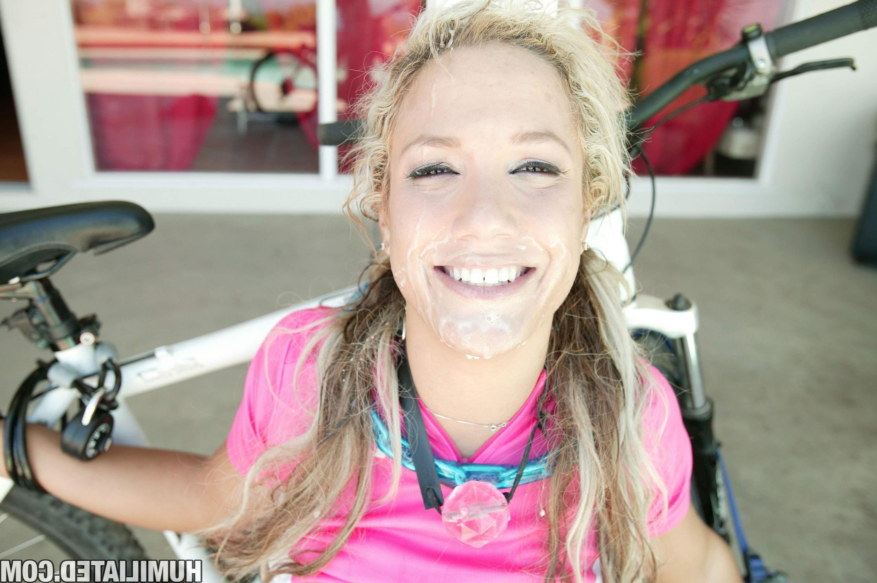 14P Cute blonde teen Kara Novack gets tied up on her mountain bike and fucked!
