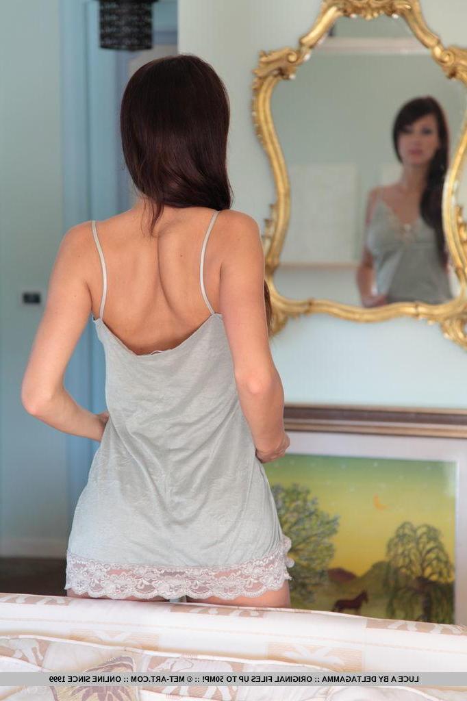 18P Stunning brunette girl Luce A gets naked and spreads just for you
