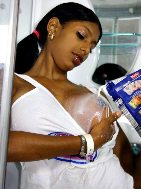 16P Pictures of teen slut Lil Chica getting kinky with the milk