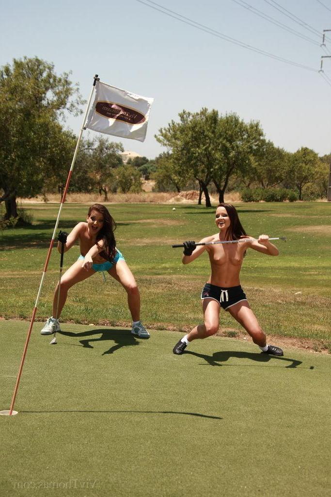 16P Hot teens Sandra Shine and Monica Sweet play the sexiest game of golf ever