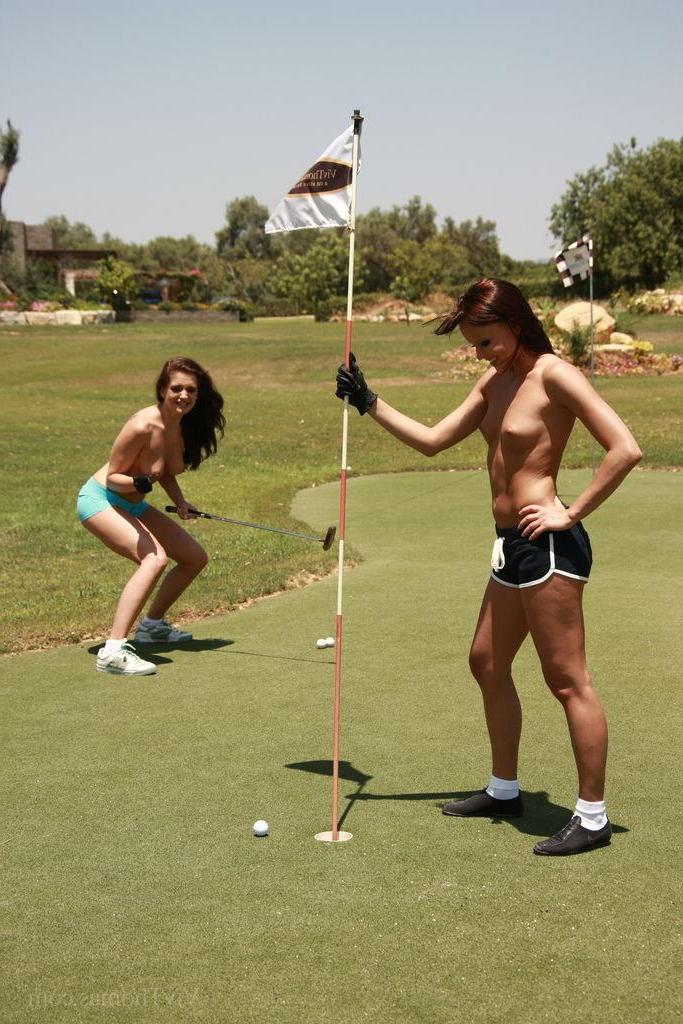 16P Hot teens Sandra Shine and Monica Sweet play the sexiest game of golf ever
