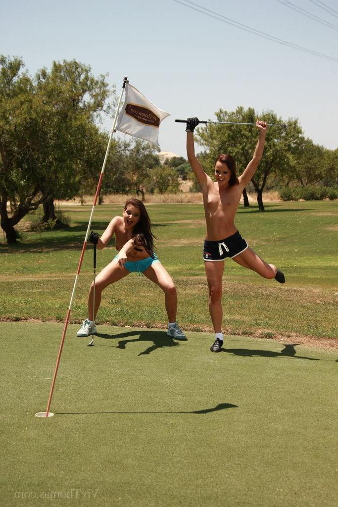16P Hot teens Sandra Shine and Monica Sweet play the sexiest game of golf ever
