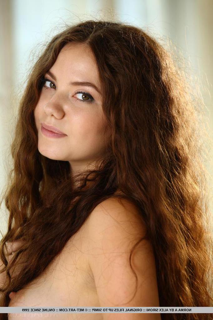18P Brunette girl Norma A strips naked and shows her sexy body