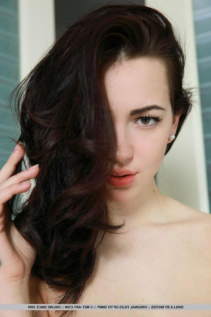 18P Beautiful brunette Sivilla strips out of her dress for you in "Seniada"