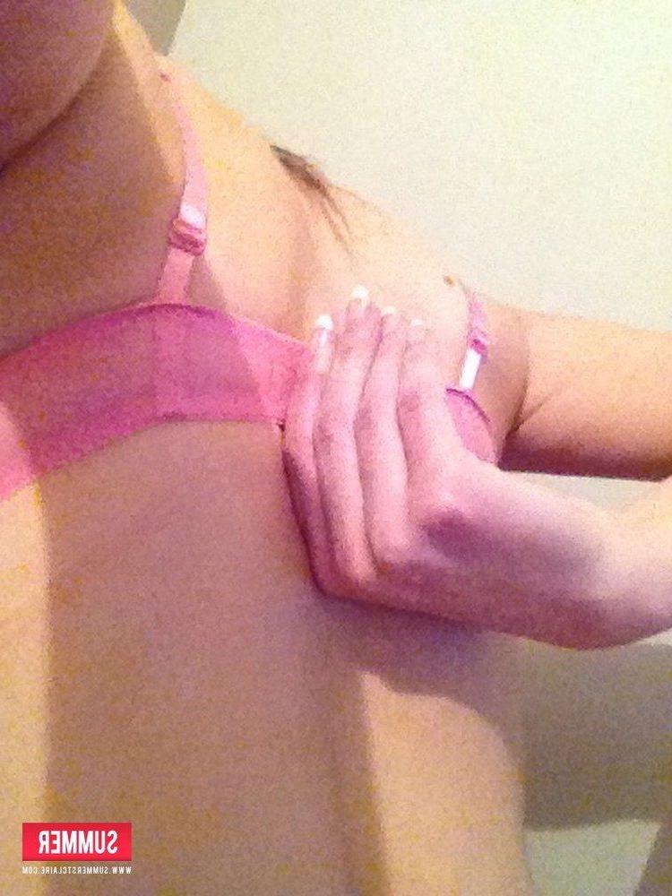 12P Summer strips her cute pink lingerie to show off her beautiful body