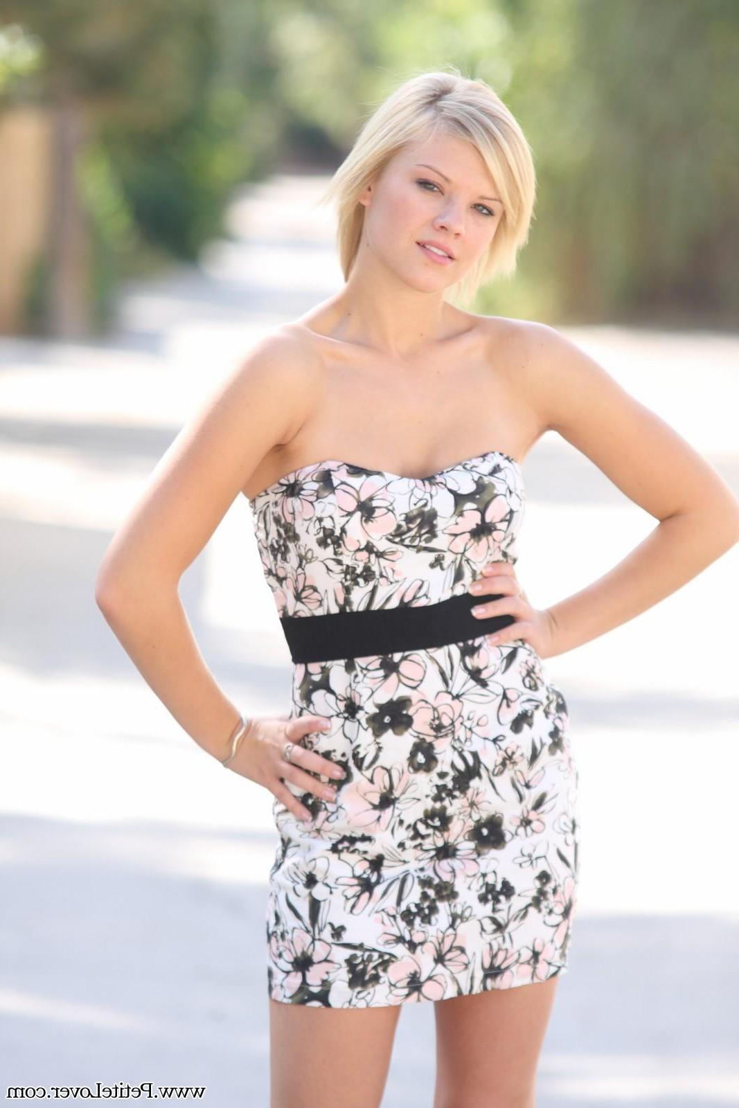 16P Petite blonde girl Tiffany poses for you in public