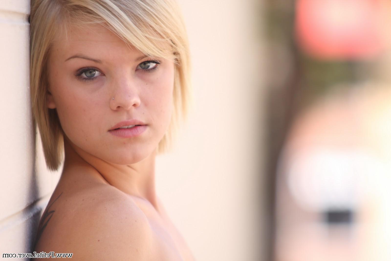 16P Petite blonde girl Tiffany poses for you in public