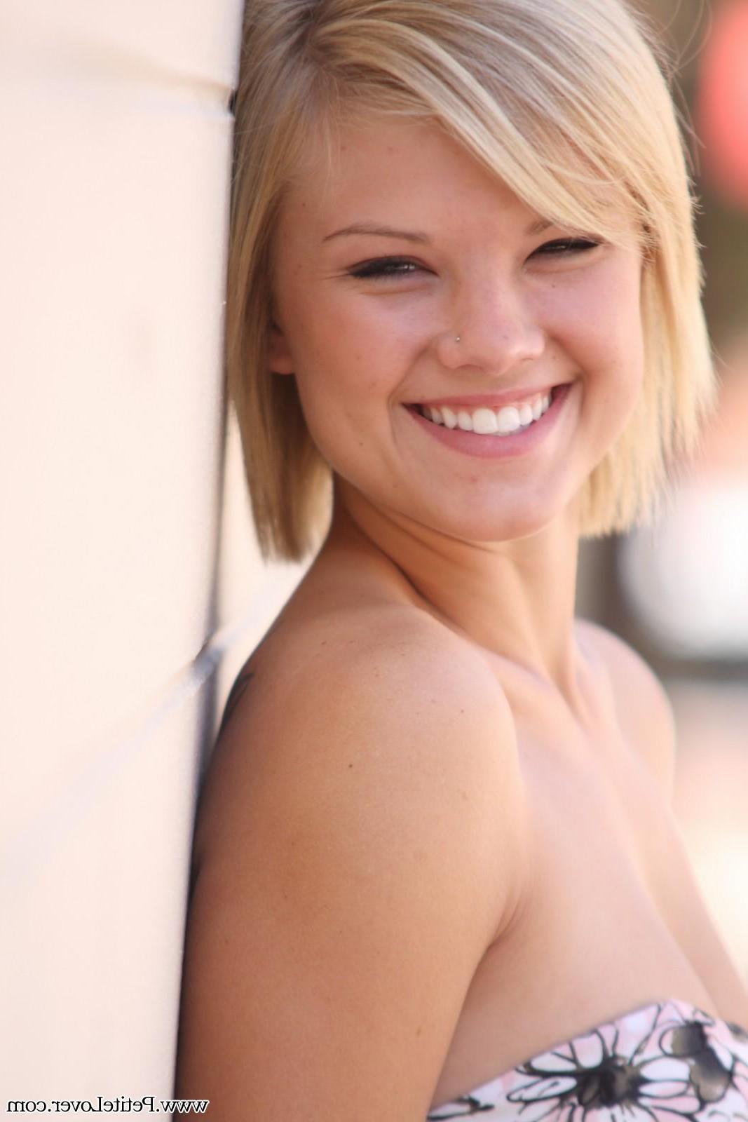 16P Petite blonde girl Tiffany poses for you in public
