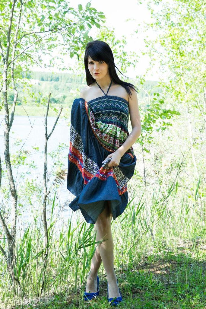 16P Brunette teen Zelda B shows you what's under her dress in "Marsi"