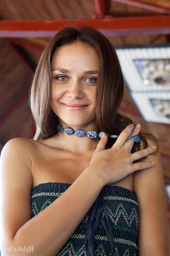 16P Brunette girl Zlatka A lifts her drress to show you her tight teen pussy