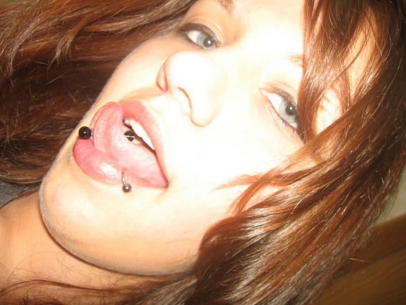 15P Wild punk chick with piercings playing with her pussy
