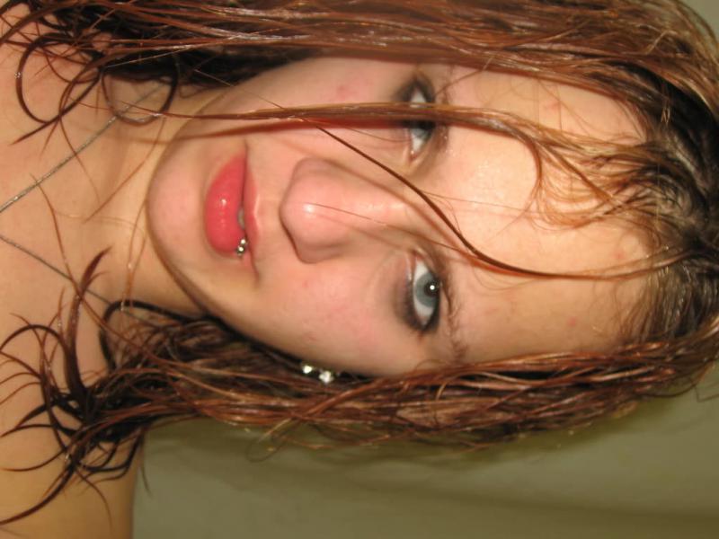 15P Wild punk chick with piercings playing with her pussy