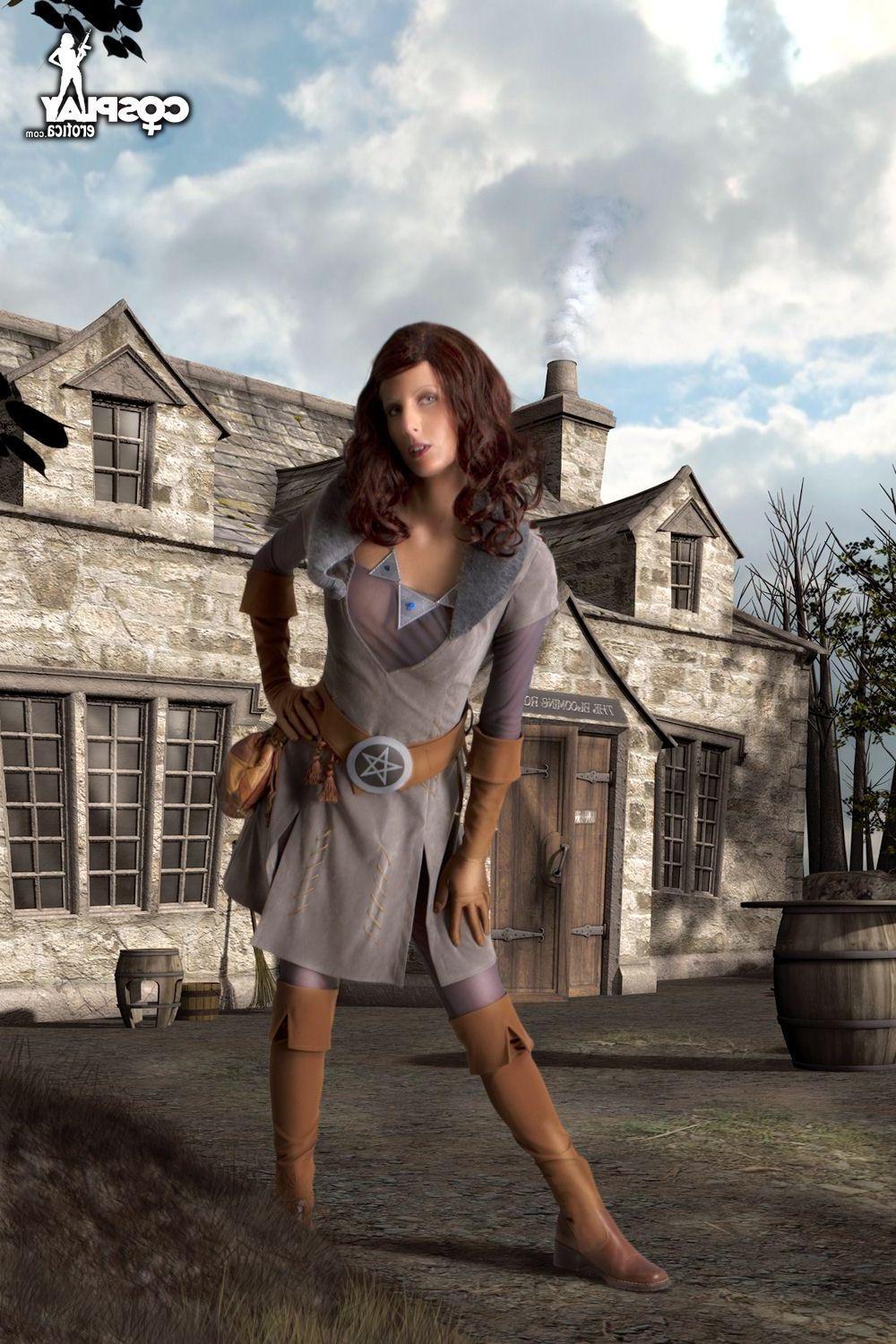 16P Hot cosplayer Tina dresses up as a sexy Witcher