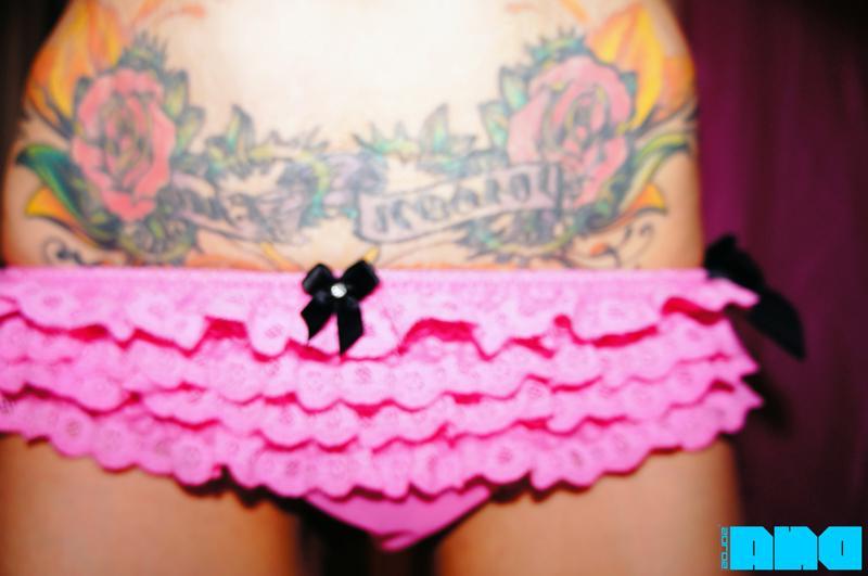 14P Alt hottie Chloe Cupcake rolls around in her sexy glasses and pink panties