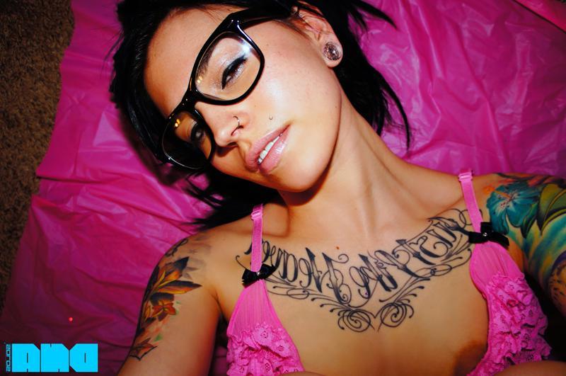 14P Alt hottie Chloe Cupcake rolls around in her sexy glasses and pink panties