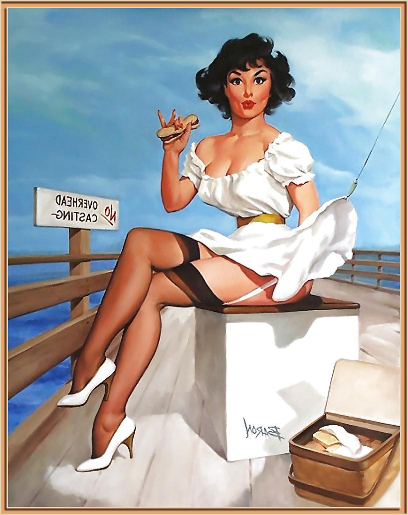 25P Sexy Vintage Pin - Up Art