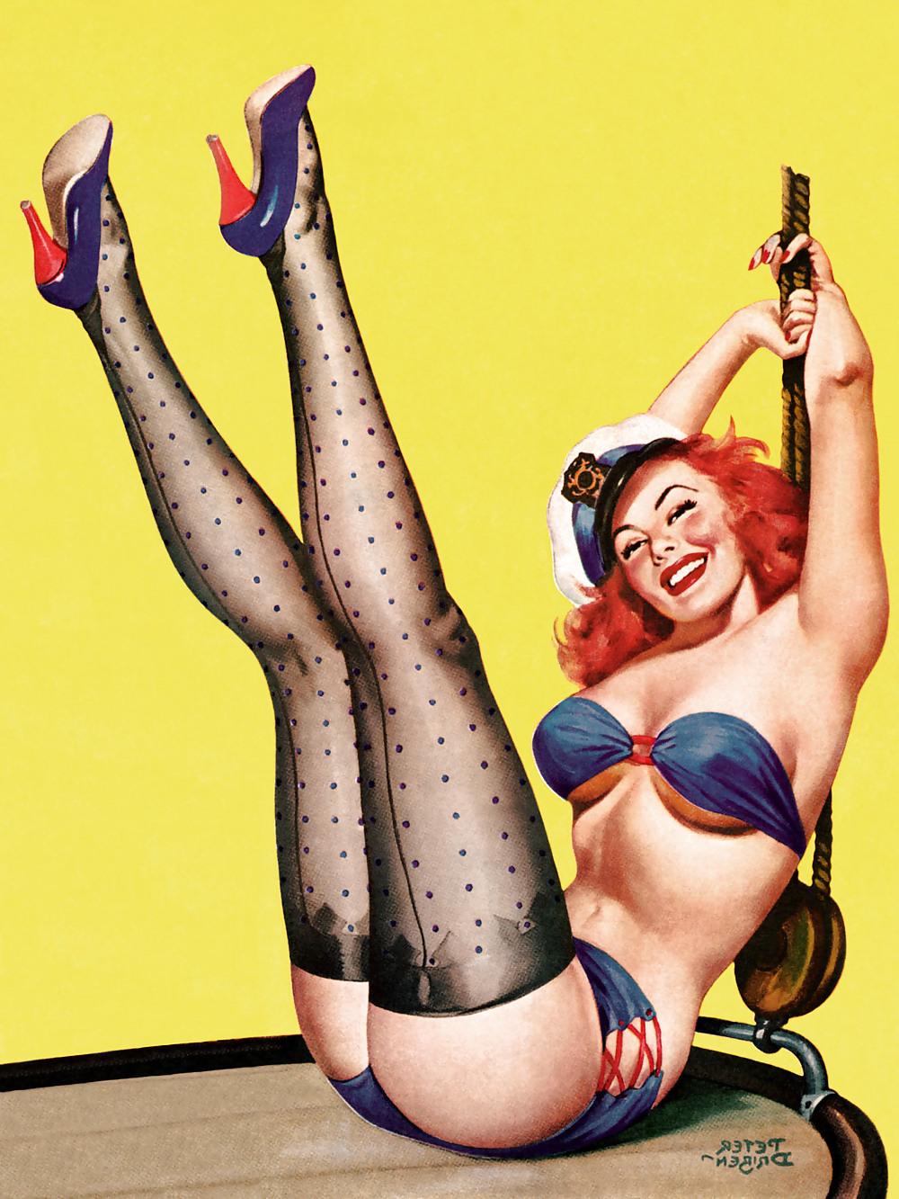 25P Sexy Vintage Pin - Up Art