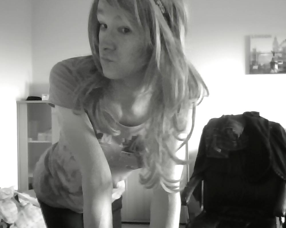 13P Cute german black white crossdress girl