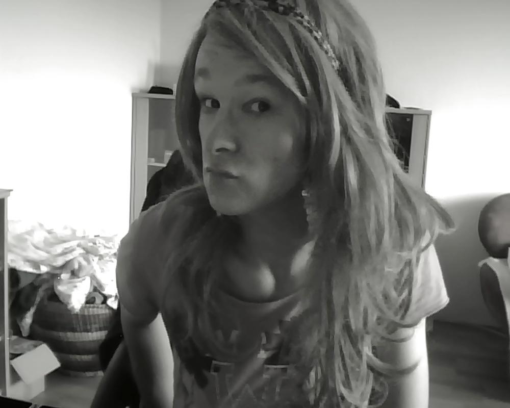 13P Cute german black white crossdress girl