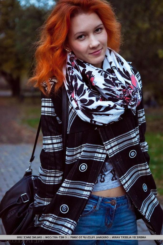 18P Redhead teen Ambre gets naked and spreads her legs in "Fretira"
